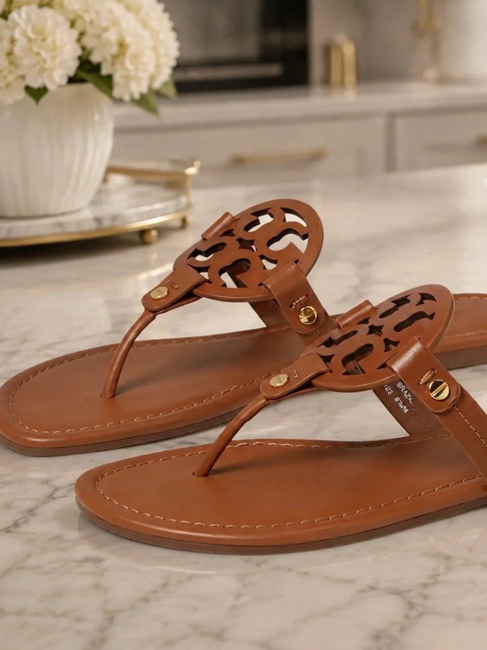 NEW IN BOX Tory Burch Miller Sandals in Vintage Vachetta